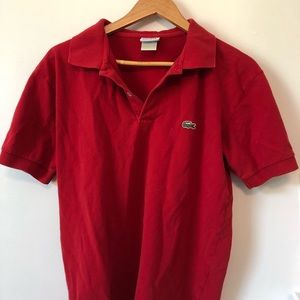 red lacoste polo shirt